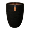 Capi Bloempot Nature Elegant Rib NL - D34 X H46cm - Zwart -Bloempot Kortings Winkel vaas elegant laag rib nl 36x47 zwart bloempot 1 4