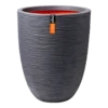 Capi Bloempot Nature Elegant Rib NL - D46 X H58cm - Donkergrijs -Bloempot Kortings Winkel vaas elegant laag rib nl donkergrijs bloempot 1 4 1