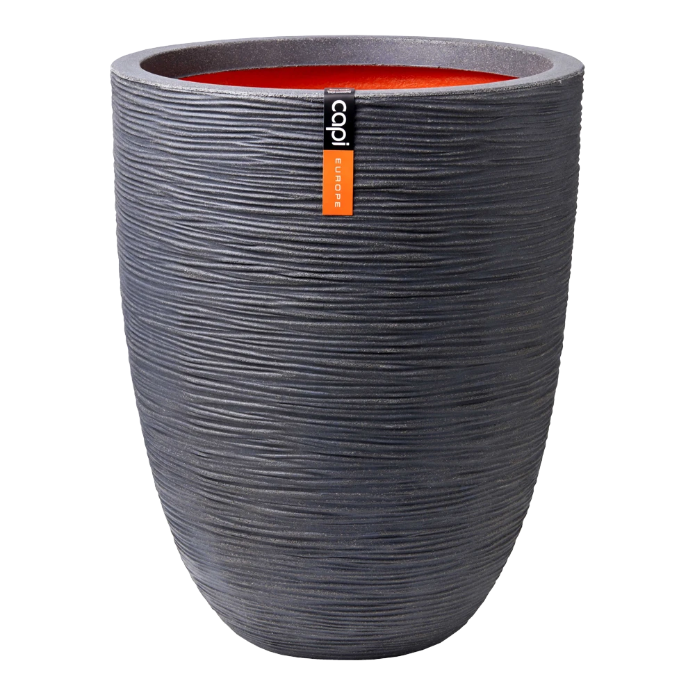 Capi Bloempot Nature Elegant Rib NL - d34 x h46cm - Donkergrijs Capi Bloempot Nature Elegant Rib NL - D34 X H46cm - Donkergrijs -Bloempot Kortings Winkel vaas elegant laag rib nl donkergrijs bloempot 1 4