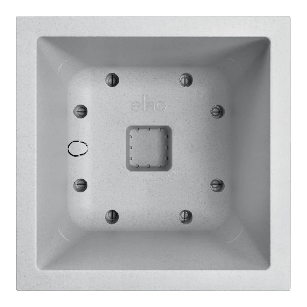 Vivo Next vierkant wielen 30cm - Warm Grijs Elho Vivo Next Vierkant Wielen 30cm - Warm Grijs -Bloempot Kortings Winkel