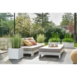 Elho Vivo Next Vierkant Wielen 40cm - Wit -Bloempot Kortings Winkel vivo next vierkant wielen 40cm wit 7 1